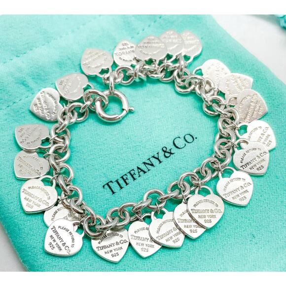 Tiffany & Co. Jewelry - Tiffany & Co. Return to Tiffany Multi Heart Tag Bracelet Sterling Silver 7"
